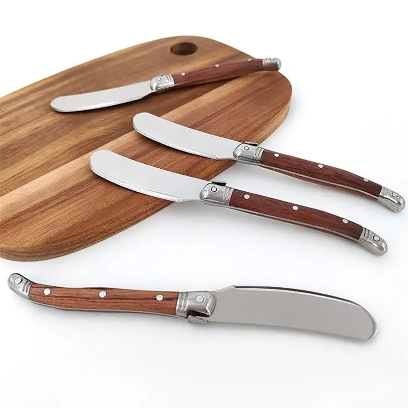 Laguiole Butter Knives Set - Stainless Steel with Rosewood Handle